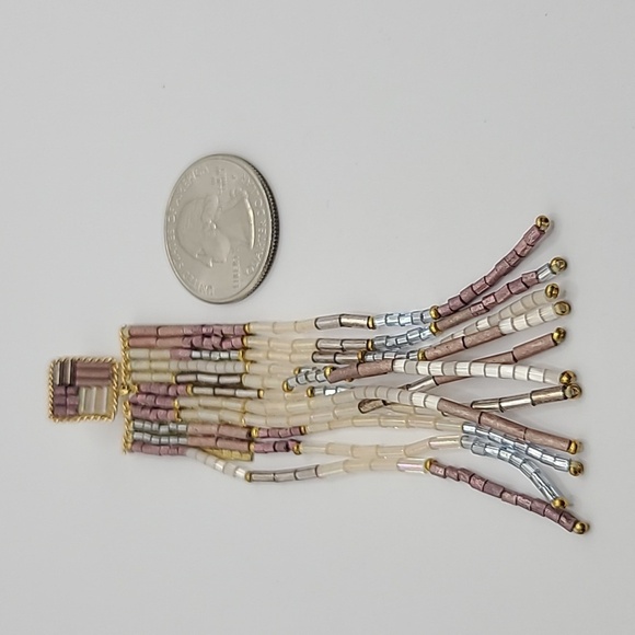 Long dangle beaded, colorful earrings. - Picture 6 of 8